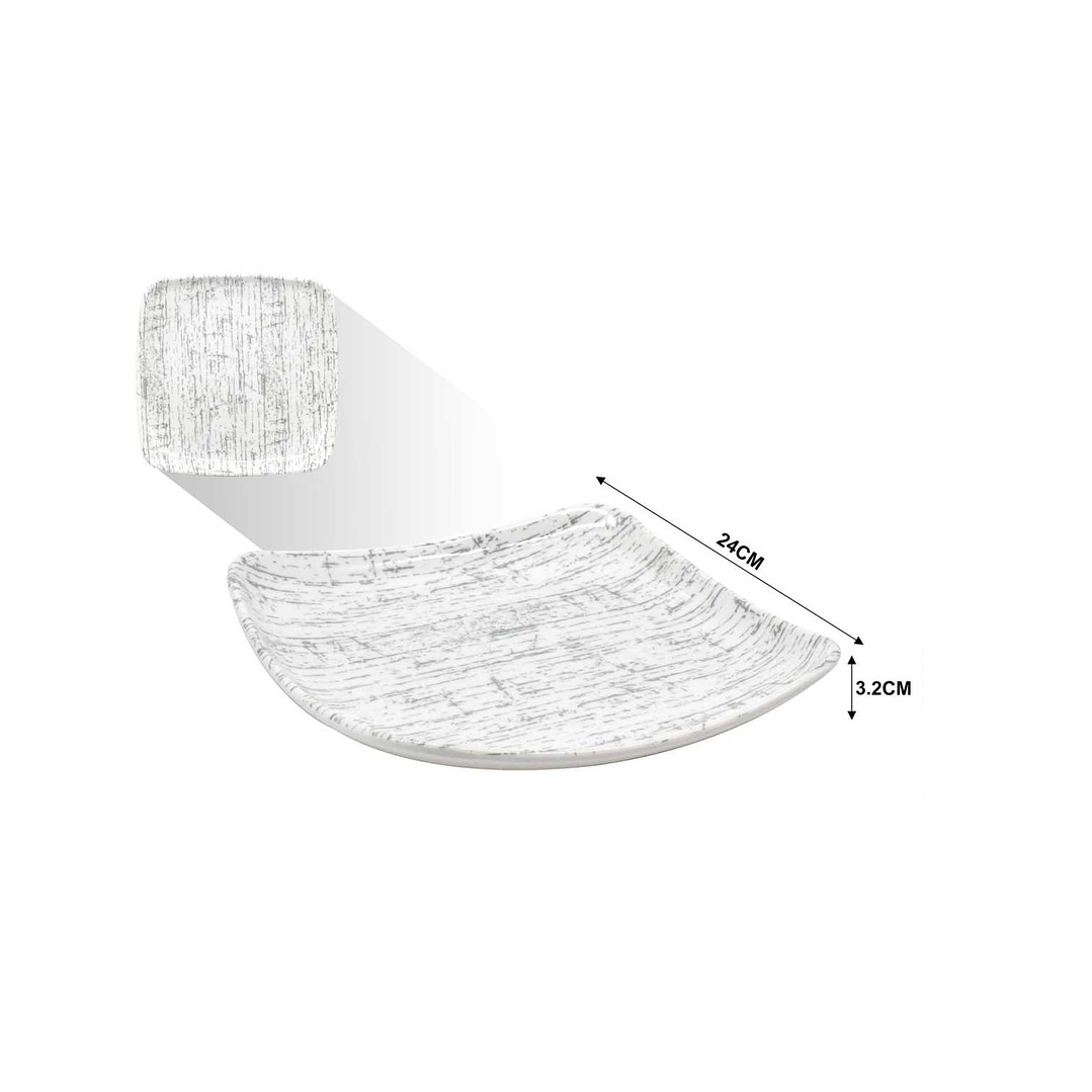 PLATO CUADRADO DE MELAMINA 9.5'' 24 CM 1
