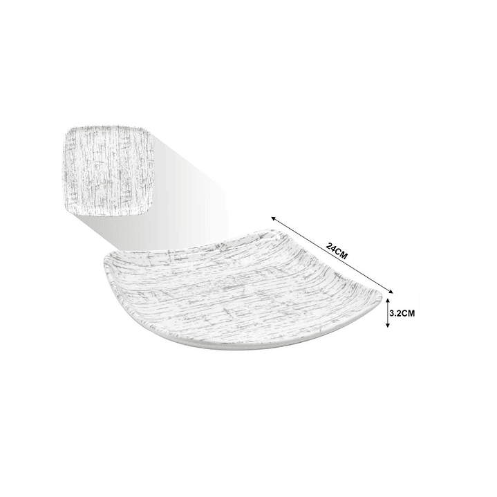PLATO CUADRADO DE MELAMINA 9.5'' 24 CM 1