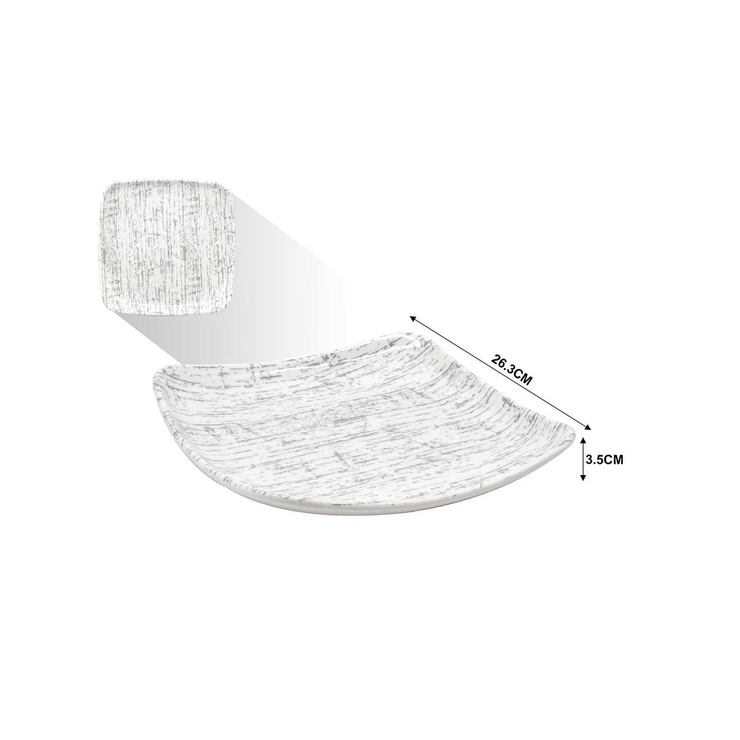 PLATO CUADRADO DE MELAMINA 10.5'' 26.3 CM 1