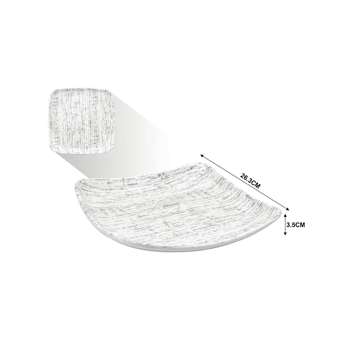 PLATO CUADRADO DE MELAMINA 10.5'' 26.3 CM 1