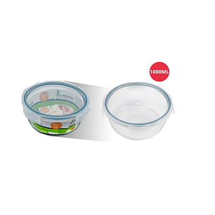 TUPPER HERMETICO DE VIDRIO REDONDO 1000ML