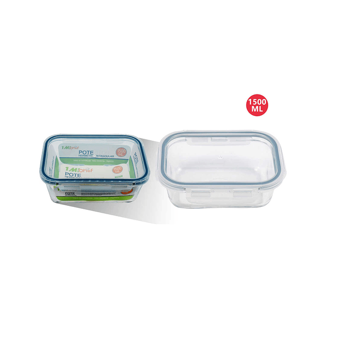 TUPPER HERMETICO DE VIDRIO RETANGULAR 1500ML 1