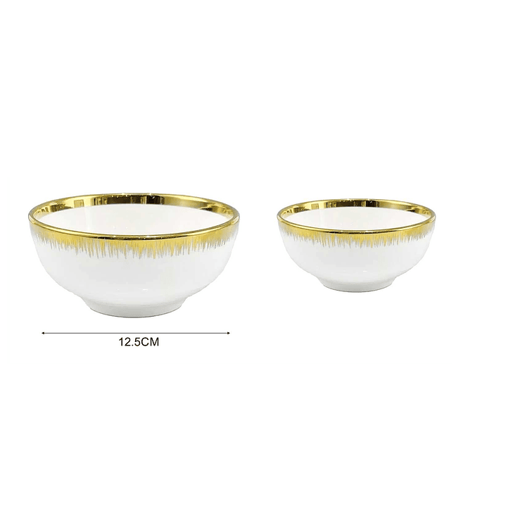 CUENCO DE CERÁMICA CON BORDE DORADO   1