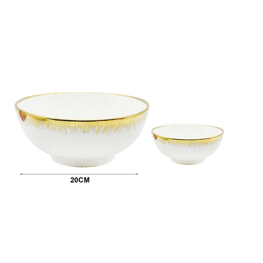 CUENCO DE CERÁMICA CON BORDE DORADO   4