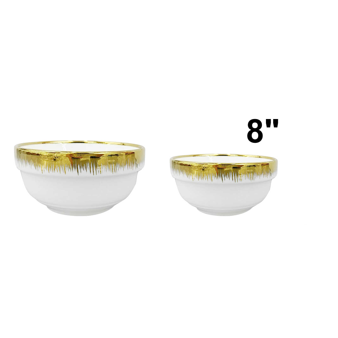 CUENCO DE CERÁMICA CON BORDE DORADO   4