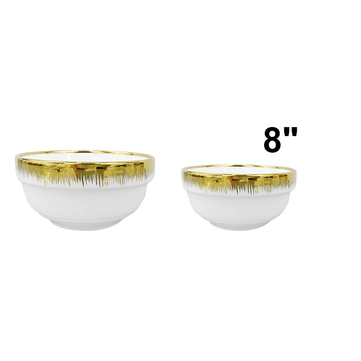 CUENCO DE CERÁMICA CON BORDE DORADO   4