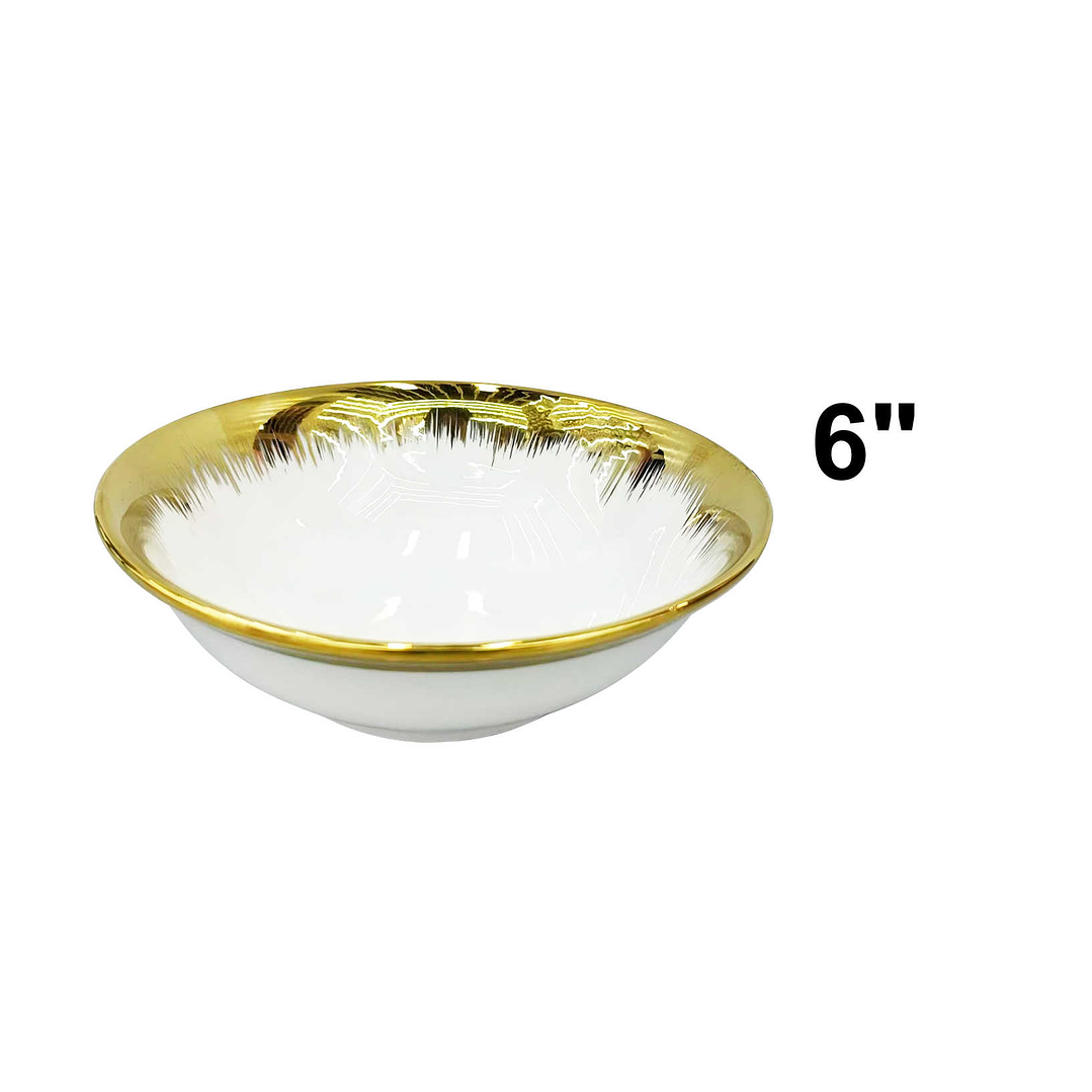 CUENCO DE CERÁMICA CON BORDE DORADO   1