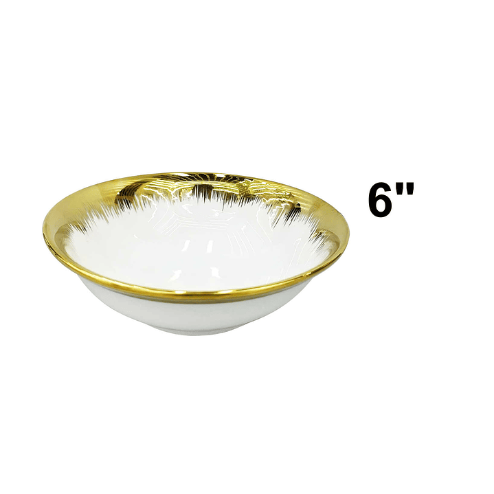 CUENCO DE CERÁMICA CON BORDE DORADO   1