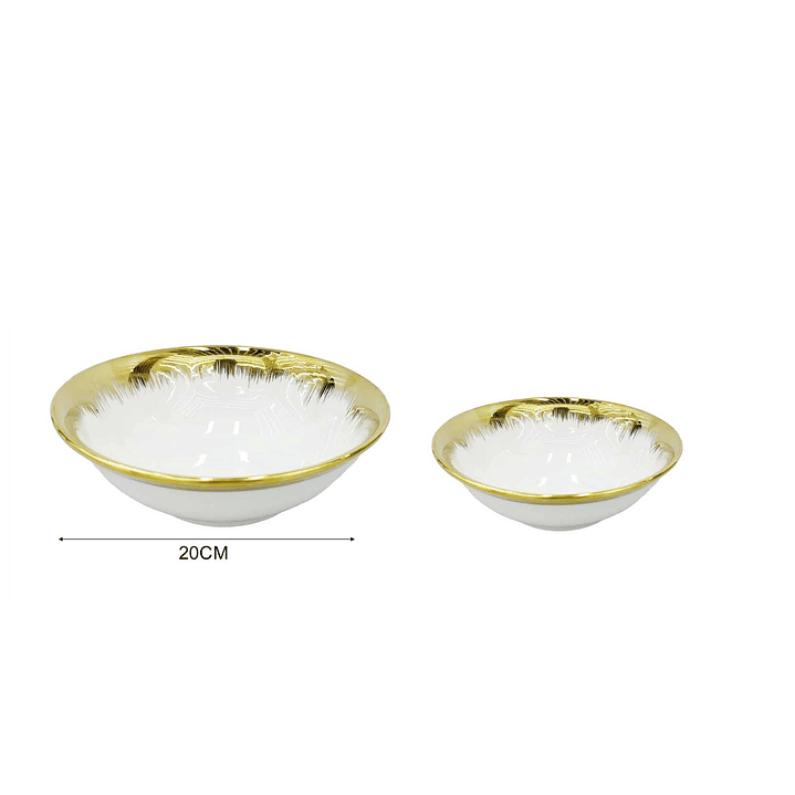 CUENCO DE CERÁMICA CON BORDE DORADO   3