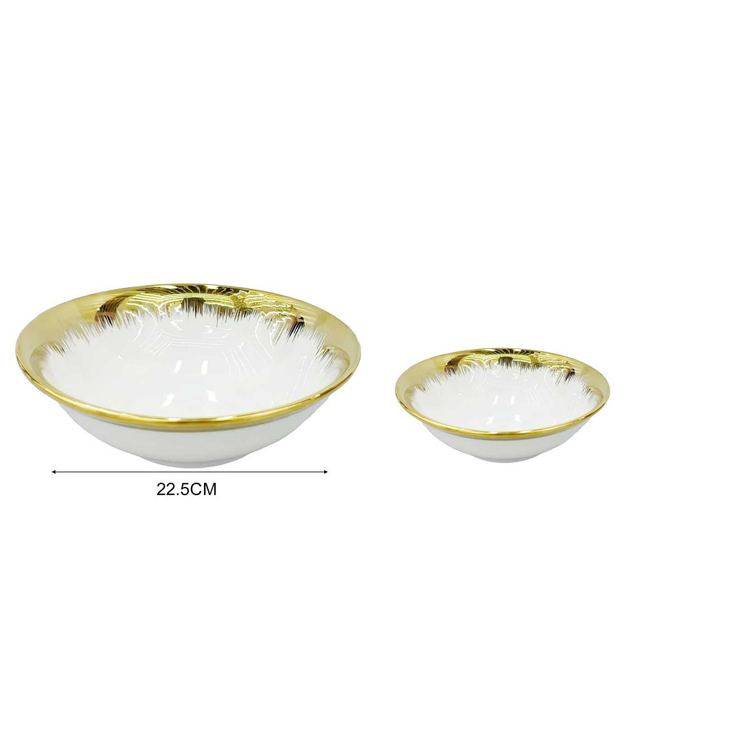 CUENCO DE CERÁMICA CON BORDE DORADO   4