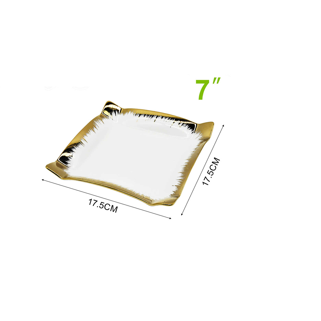 CUADRADO DE CERÁMICA CON BORDE DORADO 1