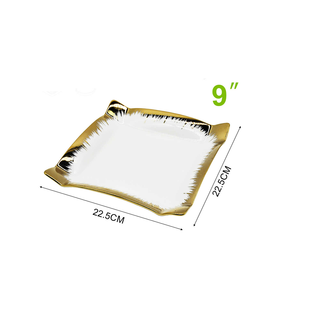 CUADRADO DE CERÁMICA CON BORDE DORADO 3