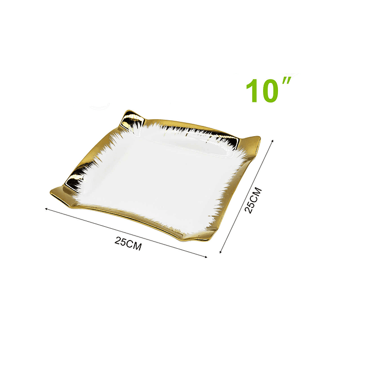 CUADRADO DE CERÁMICA CON BORDE DORADO 4