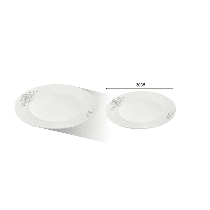 PLATO LLANO DE CERÁMICA DISEÑO FLORAL 3