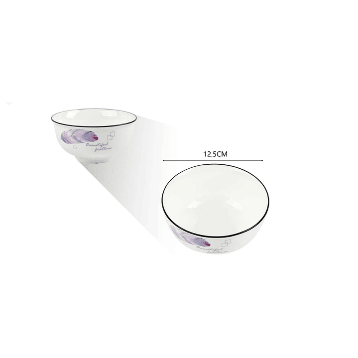 TAZÓN DE CERÁMICA DISEÑO PLUMAS  1