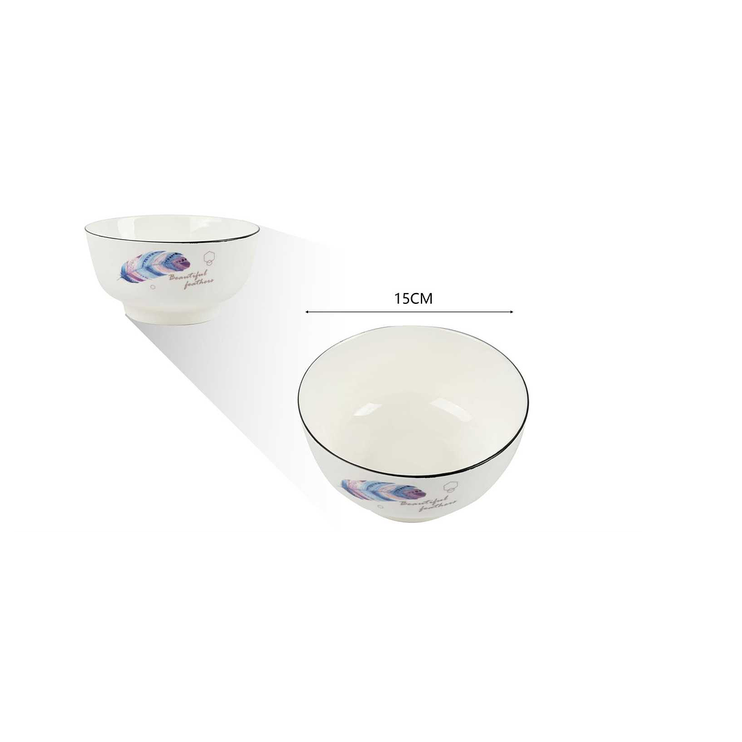 TAZÓN DE CERÁMICA DISEÑO PLUMAS  1