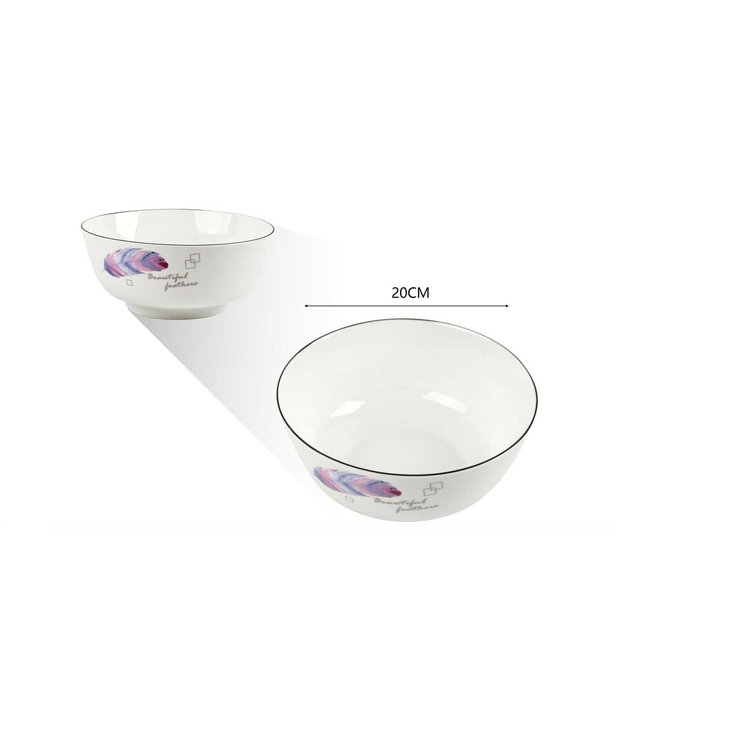 TAZÓN DE CERÁMICA DISEÑO PLUMAS  2