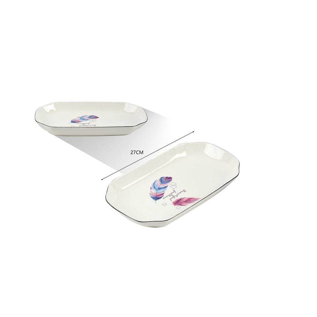 BANDEJA DE SERVIR DISEÑO PLUMAS  1