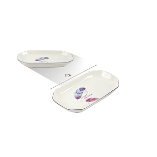 BANDEJA DE SERVIR DISEÑO PLUMAS 
