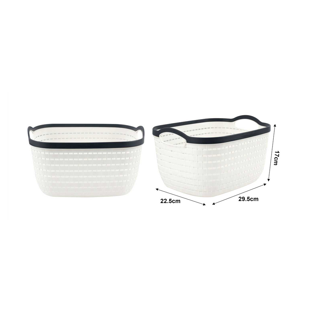 CANASTA DE PLASTICO BLANCA MULTIFUNCIONAL  1