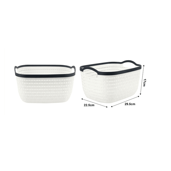 CANASTA DE PLASTICO BLANCA MULTIFUNCIONAL  1