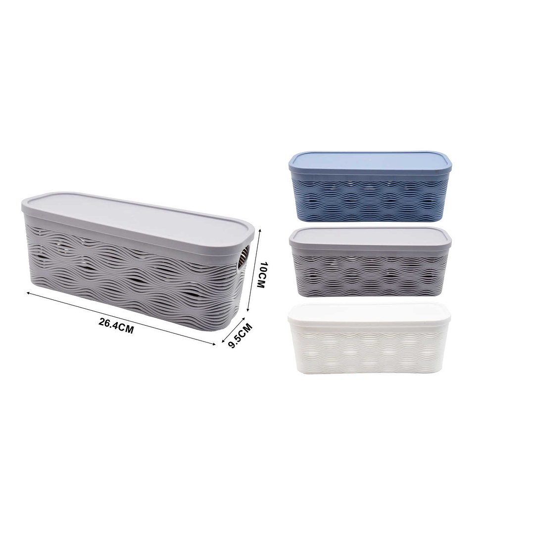  CANASTA ORGANIZADORA DE PLASTICO CON TAPA 26.4CM 1