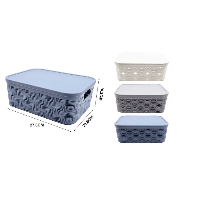  CESTA ORGANIZADORA DE PLASTICO CON TAPA 27.6CM 1