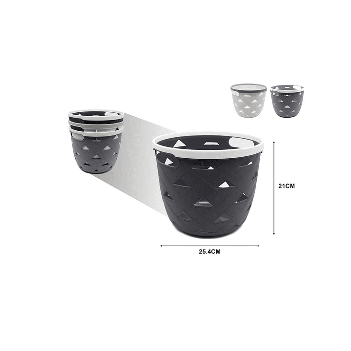 CANASTA ORGANIZADORA DE PLASTICO MULTIUSOS 25CM 1