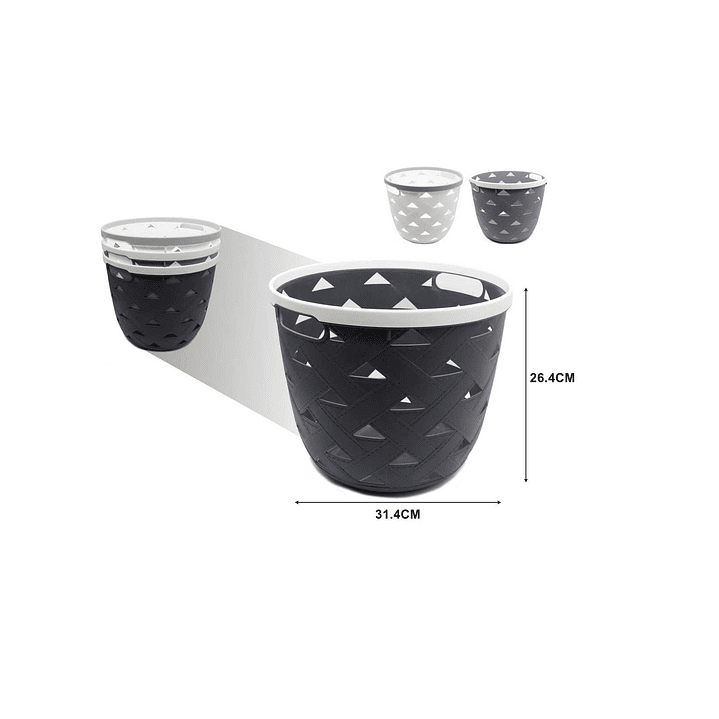 CANASTA ORGANIZADORA DE PLASTICO MULTIUSOS 31CM 1