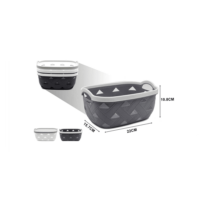 CESTA ORGANIZADORA DE PLASTICO MULTIUSOS 22CM 1