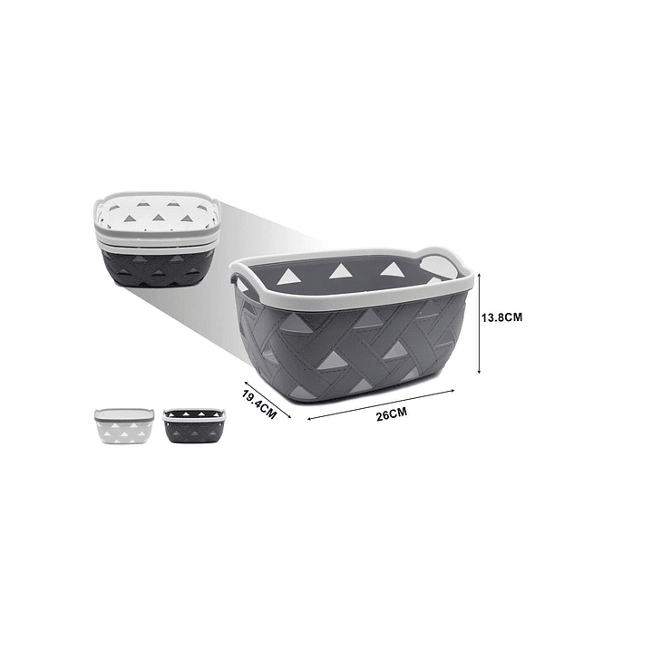 CESTA ORGANIZADORA DE PLASTICO MULTIUSOS 26CM 1