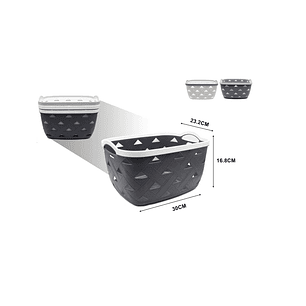 CESTA ORGANIZADORA DE PLASTICO MULTIUSOS 30CM