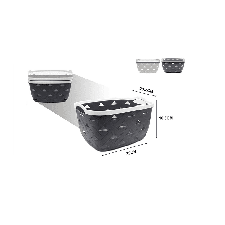 CESTA ORGANIZADORA DE PLASTICO MULTIUSOS 30CM 1