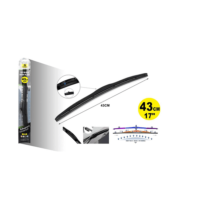 PLUMILLA LIMPIAPARABRISA HÍBRIDA DE 17