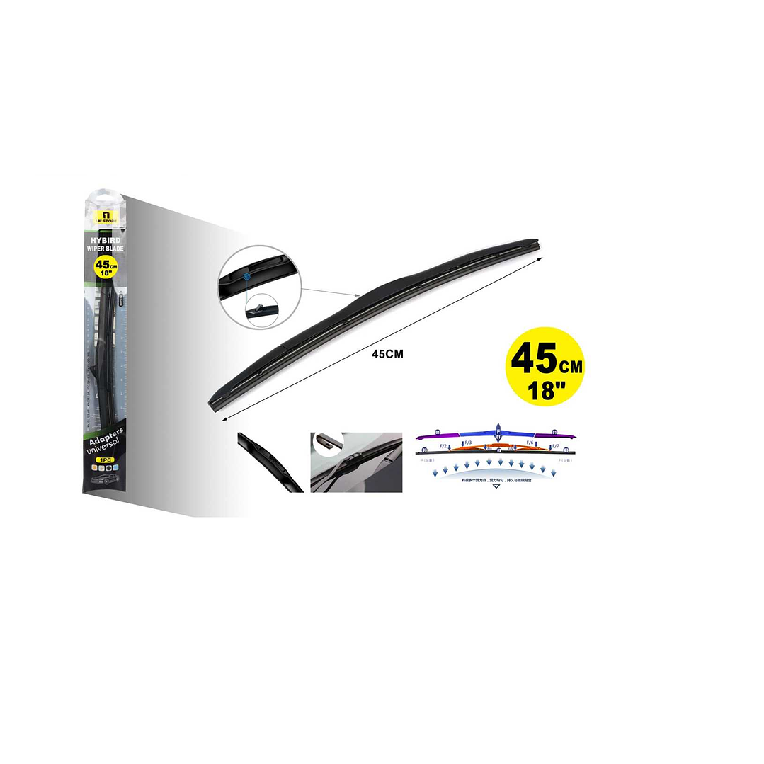 PLUMILLA LIMPIAPARABRISA HÍBRIDA DE 18