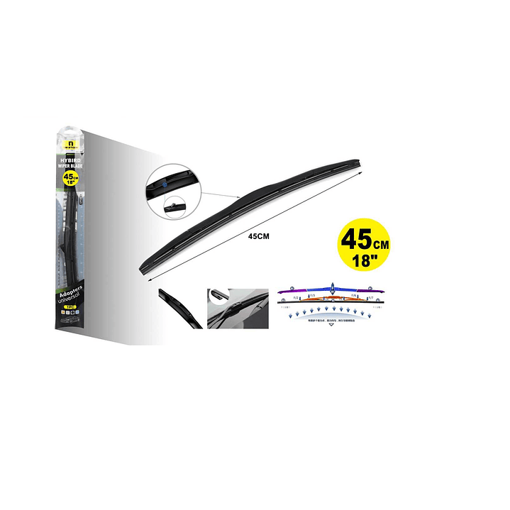 PLUMILLA LIMPIAPARABRISA HÍBRIDA DE 18
