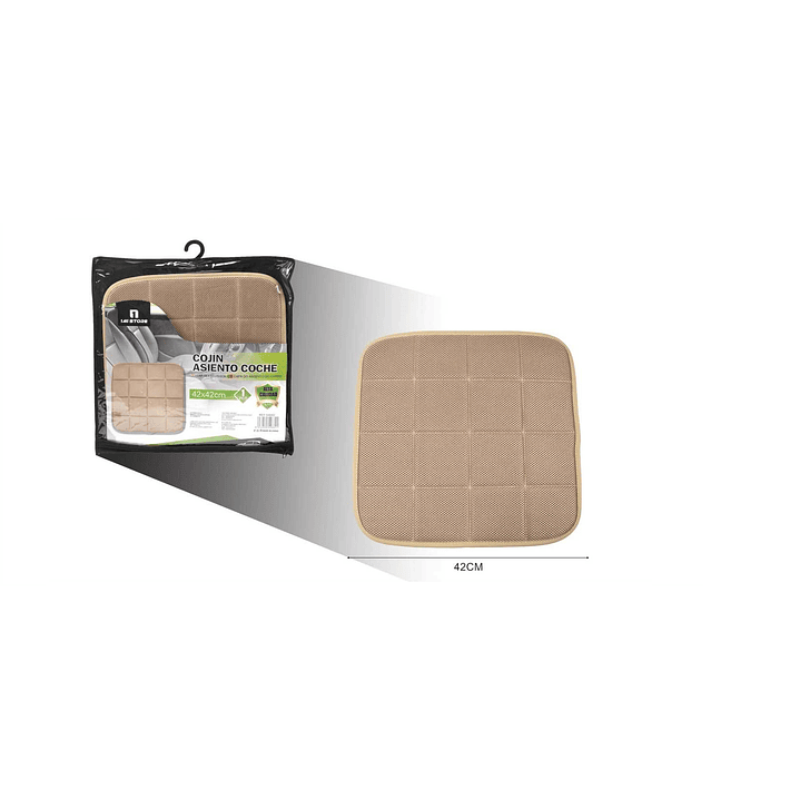 COJÍN CUADRADO DE ASIENTO COLOR BEIGE 42X42CM 1