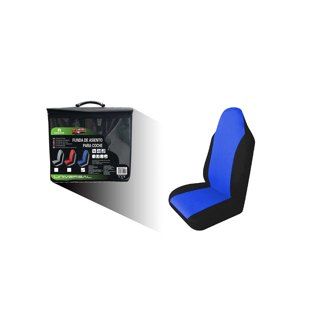 FUNDA (1) DE ASIENTO PARA COCHE NEGRO Y AZUL 1