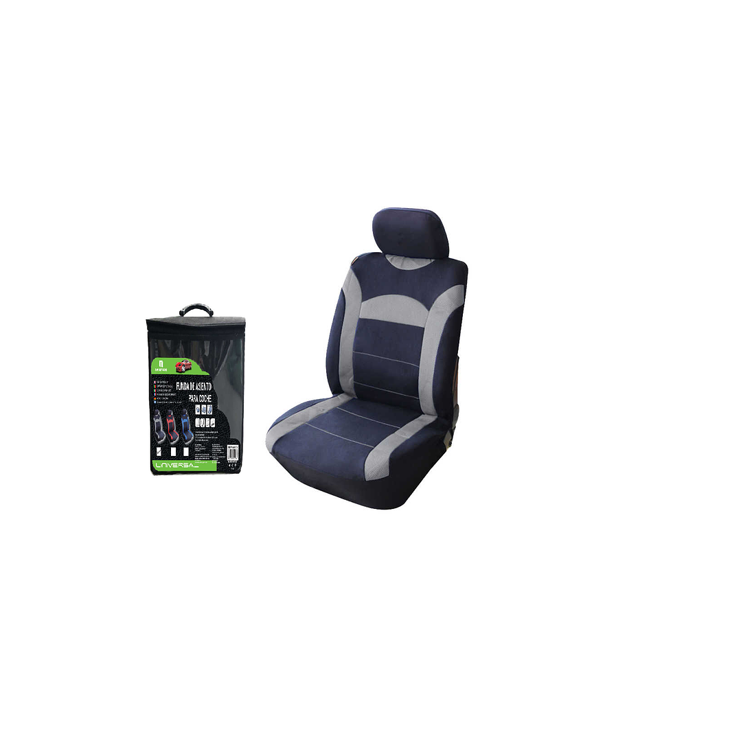 FUNDA (1) DE ASIENTO PARA COCHE NEGRO Y GRIS 1