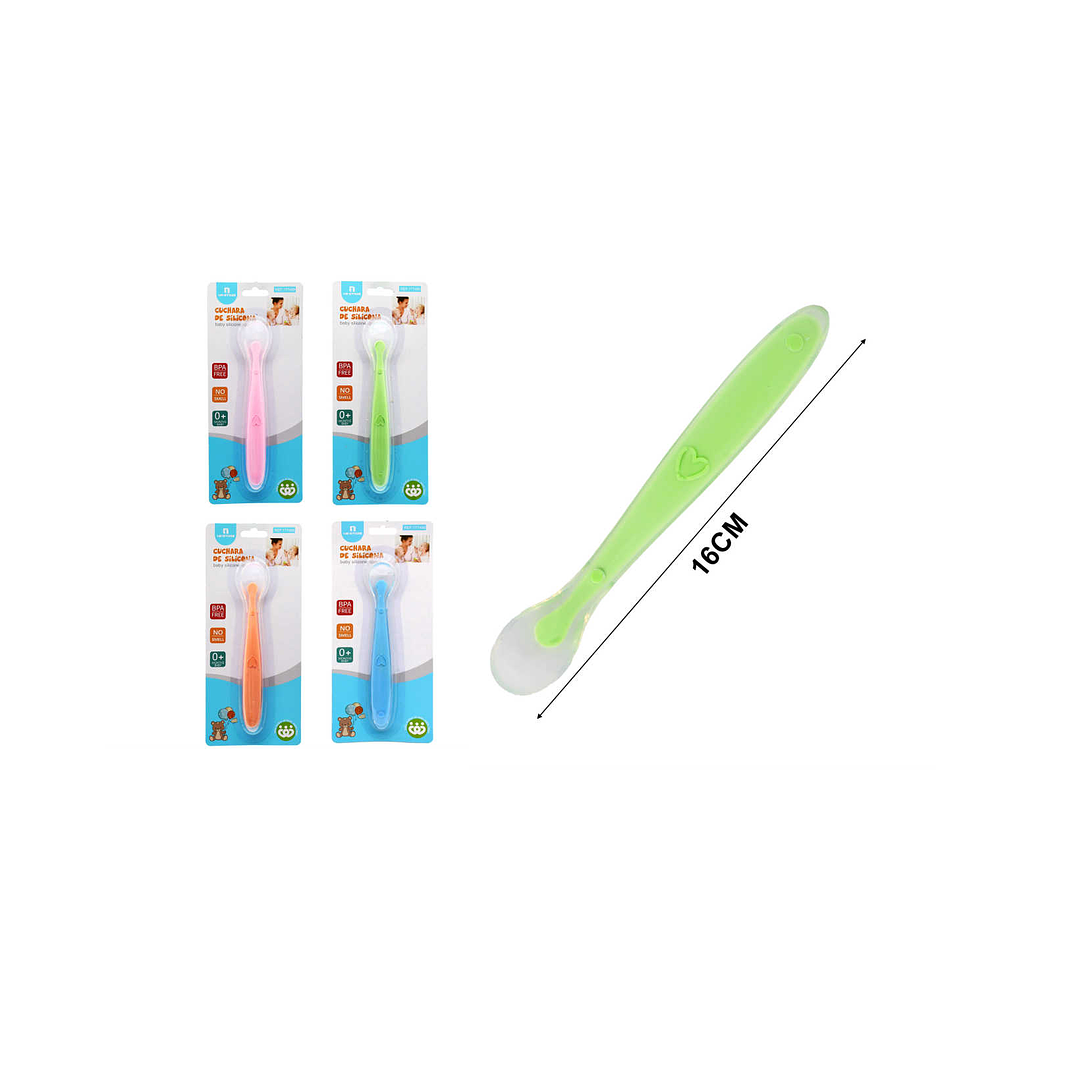 CUCHARA DE SILICONA PARA BEBÉS 16CM 1