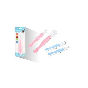 CUCHARA DE SILICONA SUAVE PARA BEBÉS 2PCS 