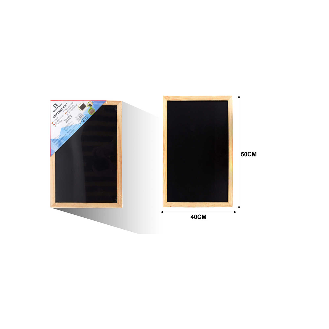 PIZARRA NEGRA CON MARCO DE MADERA PARA TIZAS 3