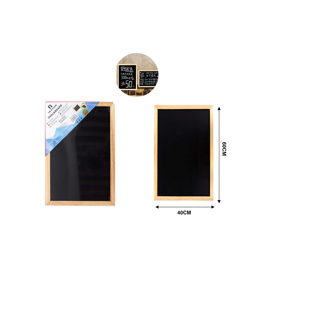 PIZARRA NEGRA CON MARCO DE MADERA PARA TIZAS 4