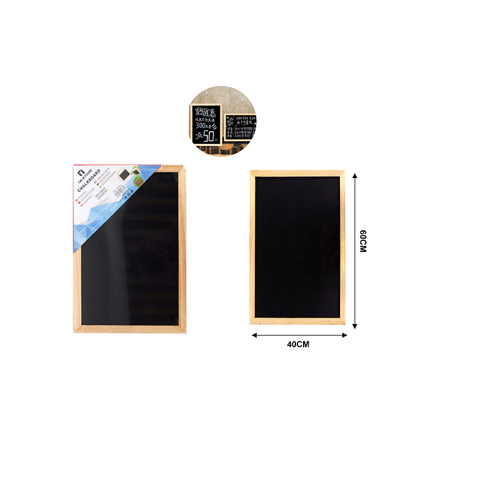 PIZARRA NEGRA CON MARCO DE MADERA PARA TIZAS 4