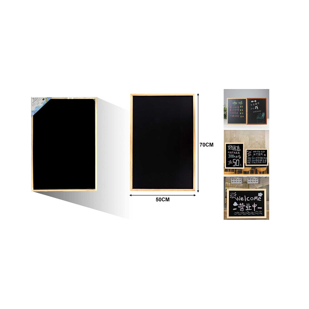 PIZARRA NEGRA CON MARCO DE MADERA PARA TIZAS 5