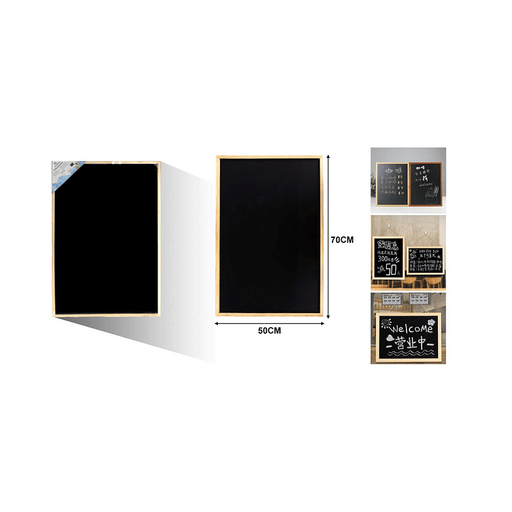 PIZARRA NEGRA CON MARCO DE MADERA PARA TIZAS 5