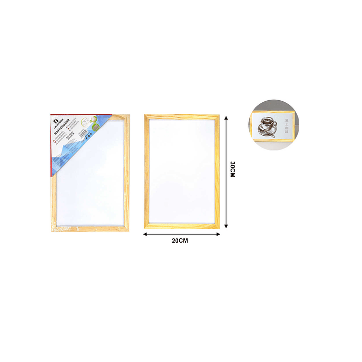 PIZARRA BLANCA CON MARCO DE MADERA PARA MARCADOR ACRILICO 1