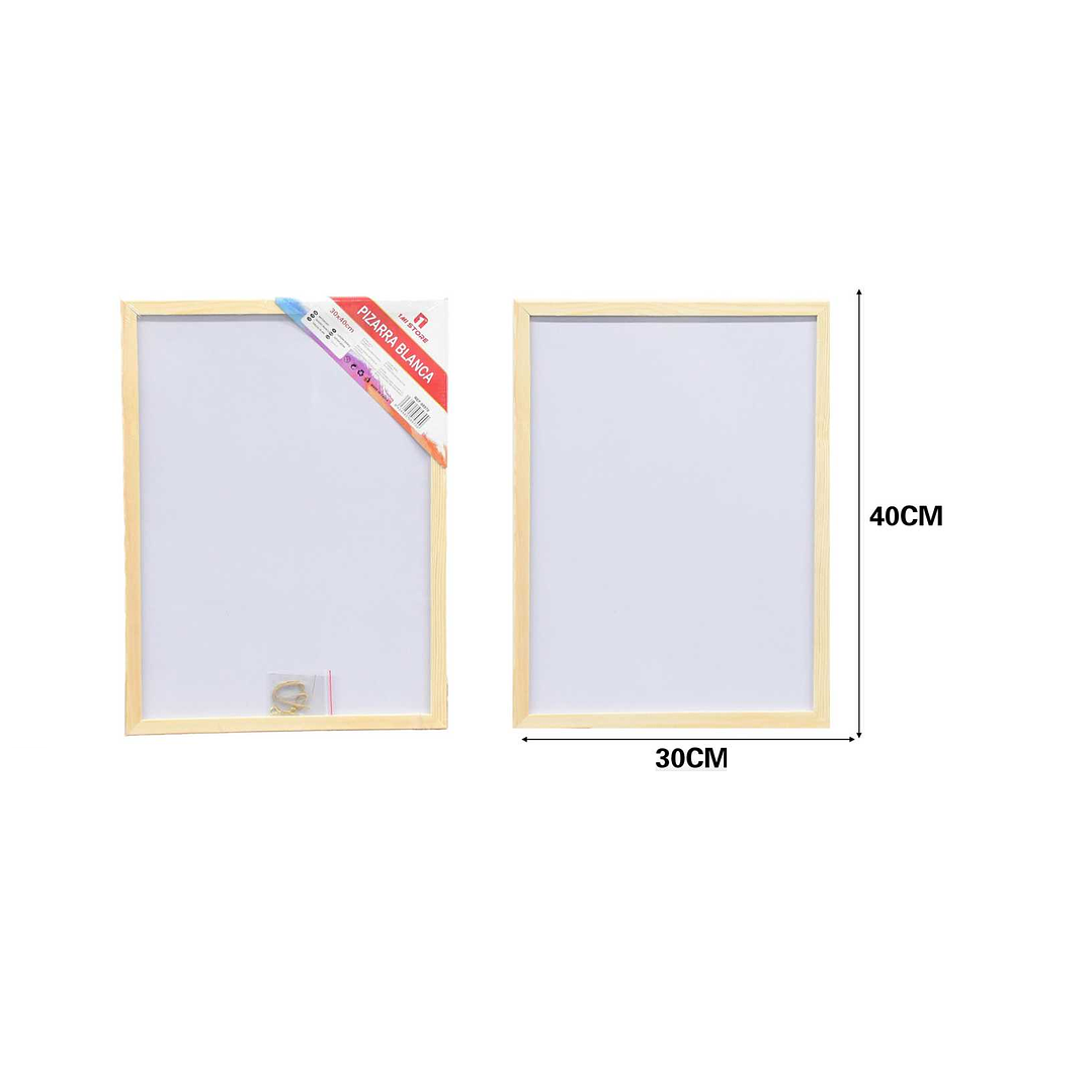PIZARRA BLANCA CON MARCO DE MADERA PARA MARCADOR ACRILICO 2