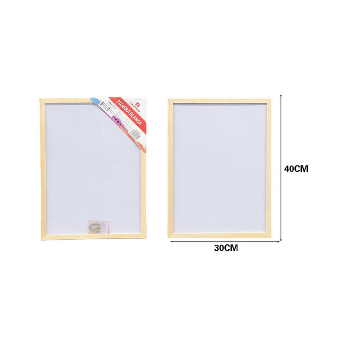PIZARRA BLANCA CON MARCO DE MADERA PARA MARCADOR ACRILICO 2