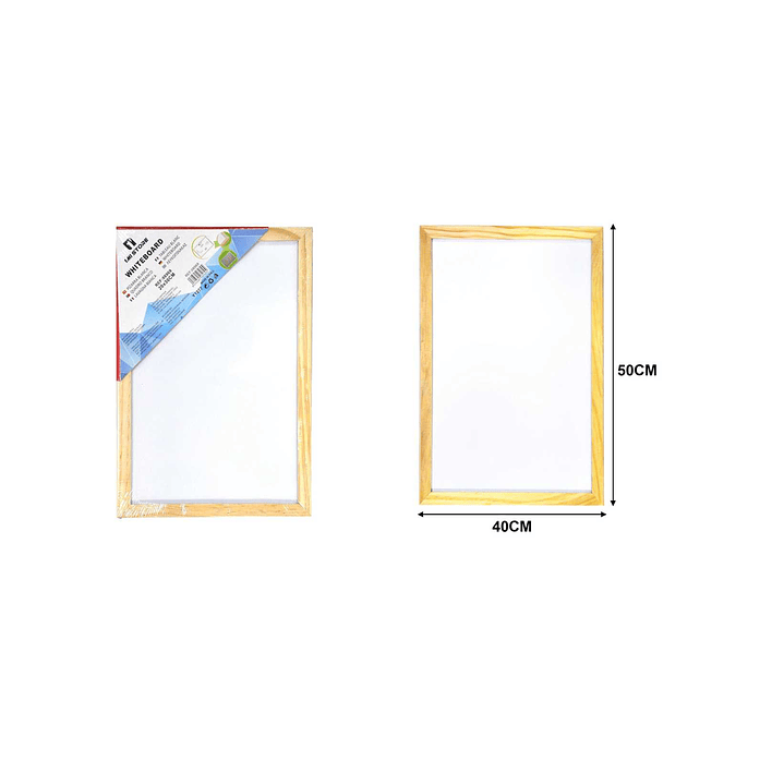 PIZARRA BLANCA CON MARCO DE MADERA PARA MARCADOR ACRILICO 3